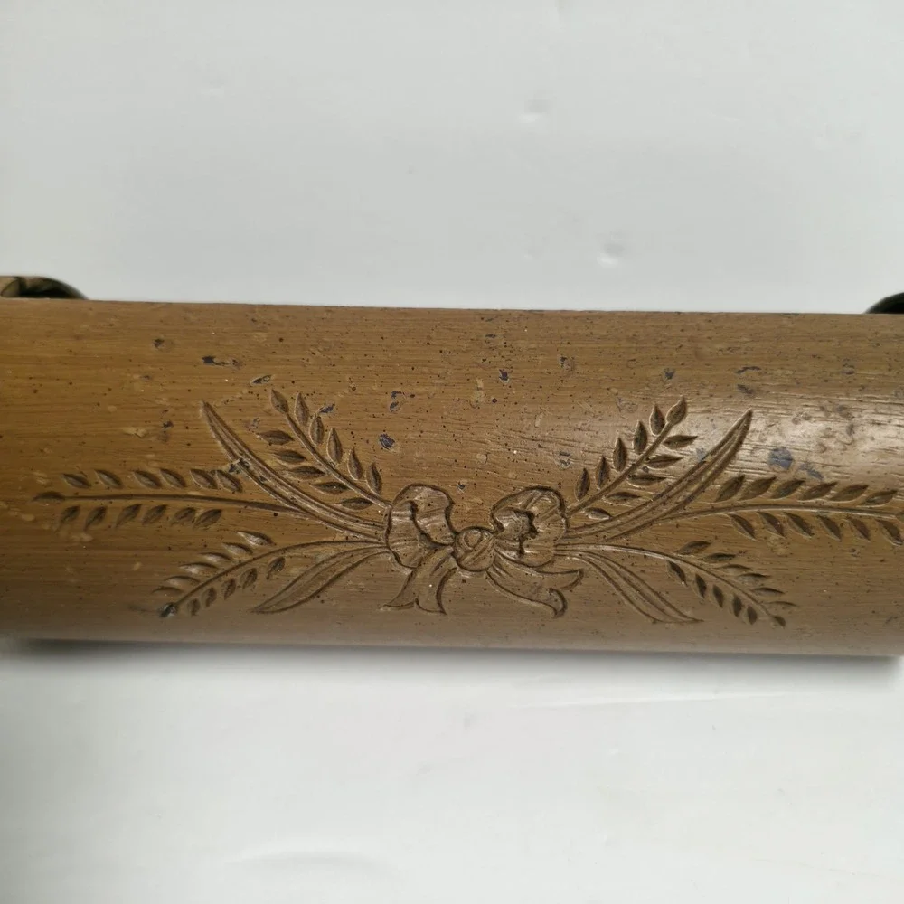 Vintage 1985 HOMCO Rolling Pin Wall Pocket Planter Kitchen Decor Faux Wood